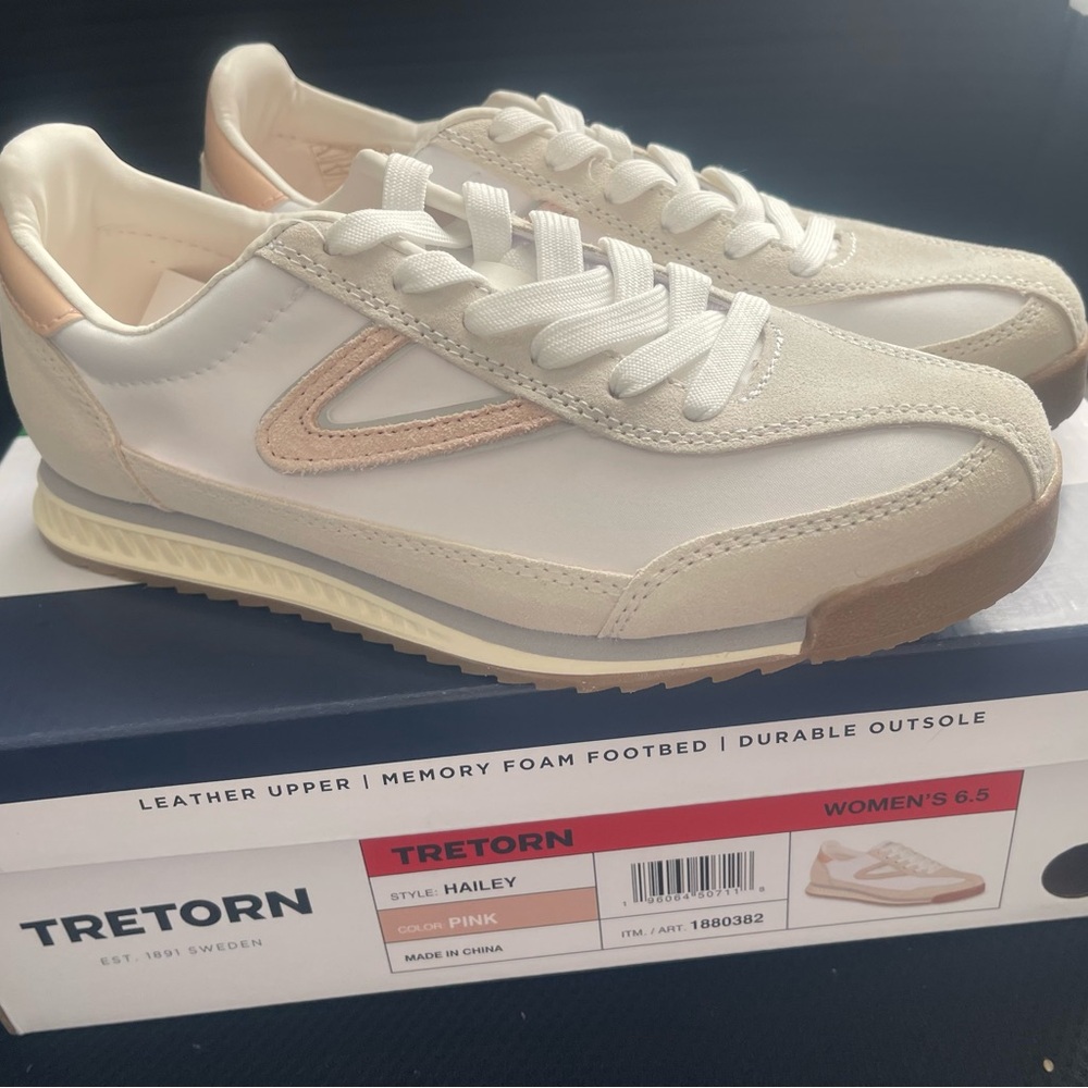 Tretorn Hailey Sneakers in Pink and Cream